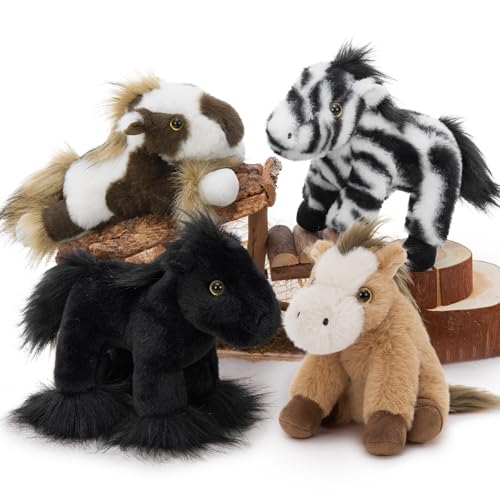 MorisMos süß 4 stücke Pferd Kuscheltier Set, weich Kawaii 25cm klein Plüschpferd,deko Puppe Pony stofftier plüschtier, horseteddy Geschenk Kinder Baby MorisMos süß 4 stücke Pferd Kuscheltier Set, weich Kawaii 25cm klein Plüschpferd,deko Puppe Pony stofftier plüschtier, horseteddy Geschenk Kinder Baby von MorisMos