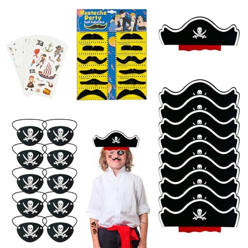 Morocket Piraten Kindergeburtstag Set, 10 Stück Piratenhut Kinder und Anderes Zubehör, Piraten Deko Kindergeburtstag, Piraten Zubehör Set, Piraten Hut Accessoires für Halloween Maskerade Piratenparty Morocket Piraten Kindergeburtstag Set, 10 Stück Piratenhut Kinder und Anderes Zubehör, Piraten Deko Kindergeburtstag, Piraten Zubehör Set, Piraten Hut Accessoires für Halloween Maskerade Piratenparty von Morocket