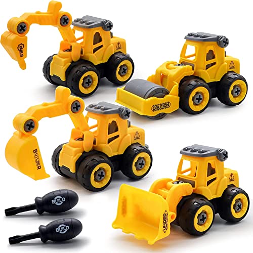 Morofme Bauwagen-Spielzeug zum Zerlegen für 3–8 Jahre – Montagetechnik-Fahrzeuge, Autos, Spielzeugset mit Bagger, Bohrwagen, Straßenwalze, Bulldozer, pädagogisches Spielzeug Morofme Bauwagen-Spielzeug zum Zerlegen für 3–8 Jahre – Montagetechnik-Fahrzeuge, Autos, Spielzeugset mit Bagger, Bohrwagen, Straßenwalze, Bulldozer, pädagogisches Spielzeug von Morofme