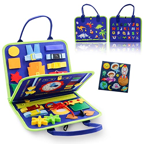 Morofme Busy Board Montessori-Spielzeug für 1 2 3 4-Jährige - Sensorisches Spielzeug für Kleinkinder Lernspielzeug Kleinkind-Aktivitätsbrett für feine Grundkleidung Motorik Reisespielzeug für Kinder von Morofme