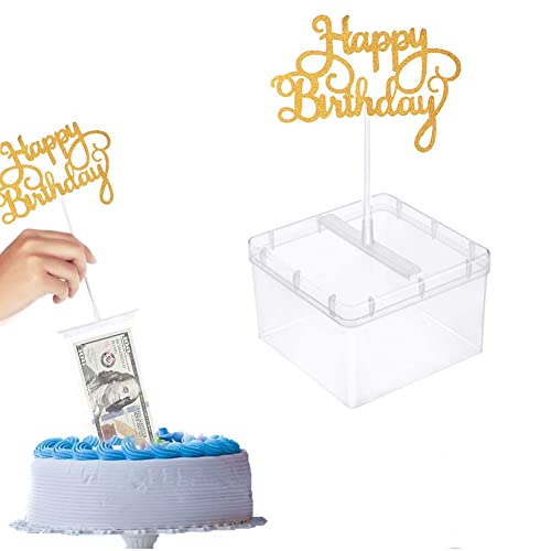 Morofme Kuchen Spardose, Geld ziehen Kuchen Form, Geld Kuchen Spender Box, Kuchen Geld Kit mit Happy Birthday Cake Topper Kuchen ATM Spardose für Geburtstag Abschlussfeier Kuchendekoration Morofme Kuchen Spardose, Geld ziehen Kuchen Form, Geld Kuchen Spender Box, Kuchen Geld Kit mit Happy Birthday Cake Topper Kuchen ATM Spardose für Geburtstag Abschlussfeier Kuchendekoration von Morofme