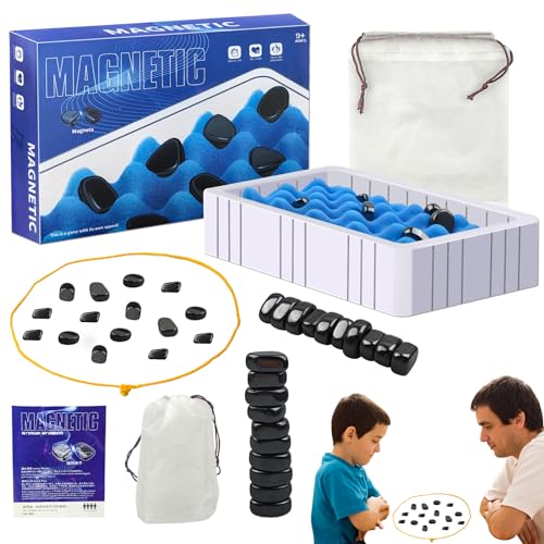 Morofme Magnetisches Schachbrettspiel Set Multiplayer-Magnet-Brettspiel Strategie-Tischmagnetspiel Puzzle Checkers Spiel Reisen Schach Magnetisch Tragbares magnetisches Kampfschach von Morofme