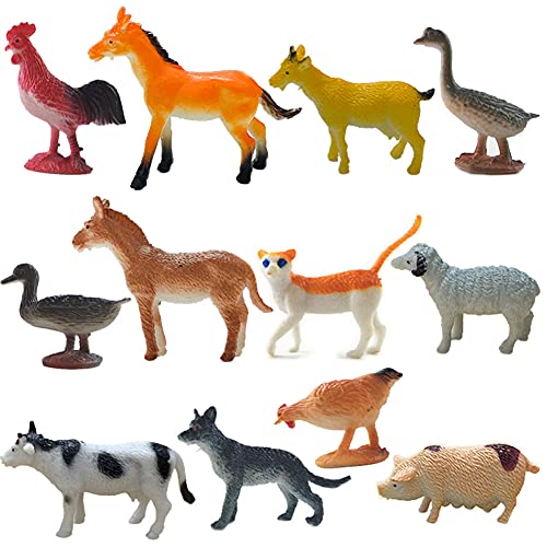 Morofme Mini Farm Animal Figuren Set - Realistische Kunststoff Miniatur Stall Geflügel Playset, Cupcake Topper, Simulation Educational Toy für Kinder von Morofme
