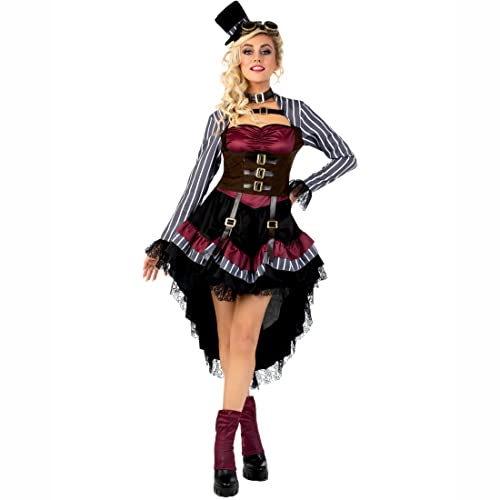 Morph Karneval Kostüm Damen Steampunk, Kostüm Steampunk Damen, Steampunk Damen Kostüm, Damen Kostüm Steampunk, Halloween Kostüm Damen Steampunk, Steampunk Damen Kleid, Gothic Kleidung Damen L von Morph
