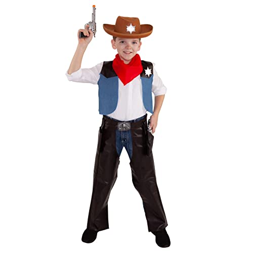 Morph Cowboy Kostüm Kinder, Kostüm Cowboy Kinder, Cowboy Kinder Kostüm, Cowboy Kostüm Jungs, Cowboykostüm Kind, Cowboy Hut, Cowboyhut Kinder, Cowboy Weste Kinder Jungen M von Morph