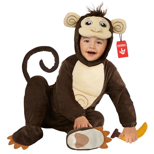 Morph Affen Kostüm für Kinder, Affenkostüm Kleinkind Baby, Affenkostüm Kostüm, Affe Kind Karneval Kostüm, Affe Affenkostüme Kinder, Onesie Affe - S von Morph