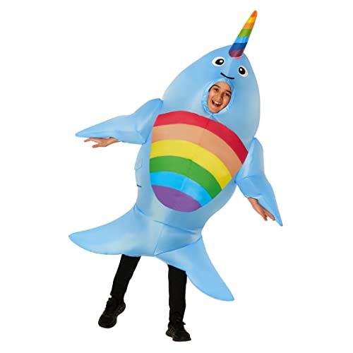 Morph Aufblasbares Kostüm für Kinder, Narwal, Wal, Hai, Orca, Perfekt für Karneval und Halloween, Einheitsgröße von Morph