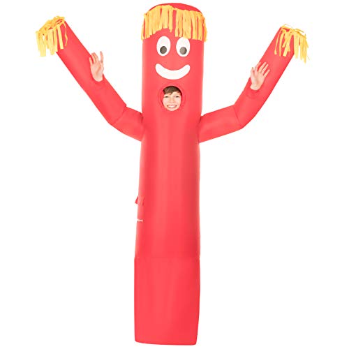 Morph Aufblasbares Rotes Wacky Wavy Kostüm Kinder, Skydancer Mit Gebläse Kostüm, Luftfiguren Mit Gebläse Kostüme, Tubeguy Aufblasbares Kostüm, Tubeman Kostüm Aufblasbar von Morph