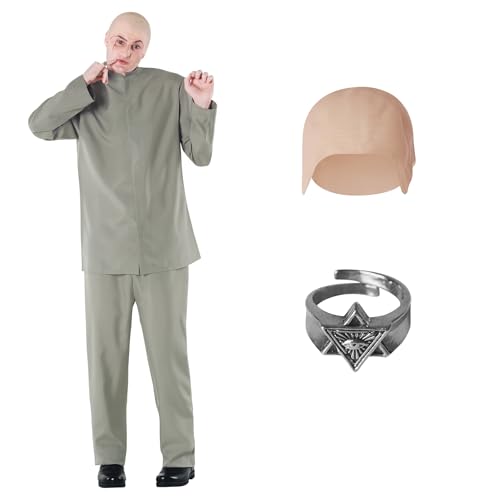 Morph Böser Mann Kostüm, Graues Anzug Herren Kostüm, Jacke Hosen Set Kostüm für Herren, Kostüme für Männer Halloween - M von Morph