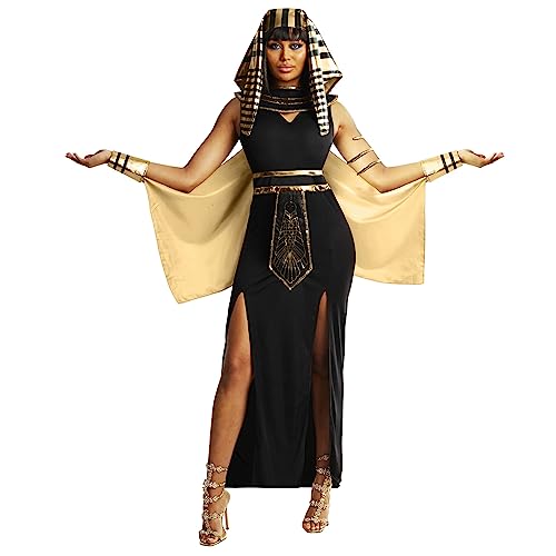 Morph Cleopatra Kostüm für Damen, Ägyptische Göttin Outfit mit Accessoires, Perfekt für Halloween und Fasching, L von Morph