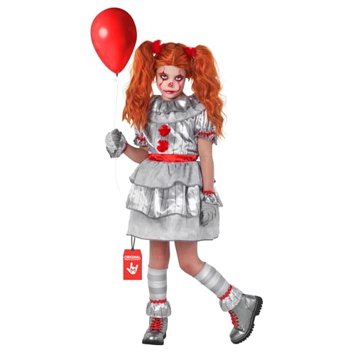 Morph Clown Kostüm für Kinder, Halloween Horror Clown, Perfekt für Mädchen, Gruseliges Kostüm für Halloween, L von Morph