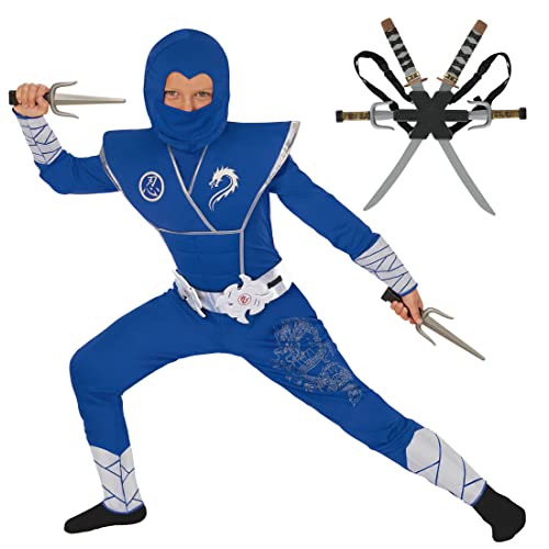 Morph Costume Ninja Kostüm Kinder, Ninja Kostüme Für Kinder, Karneval Kostüm Kinder Ninja, Kostüm Kinder Jungen Ninja, Silber/Blau Ninja Kostüm - 4-6 Jahre Morph Costume Ninja Kostüm Kinder, Ninja Kostüme Für Kinder, Karneval Kostüm Kinder Ninja, Kostüm Kinder Jungen Ninja, Silber/Blau Ninja Kostüm - 4-6 Jahre von Morph