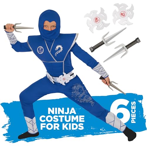 Morph Costume Ninja Kostüm Kinder, Ninja Kostüme Für Kinder, Karneval Kostüm Kinder Ninja, Kostüm Kinder Jungen Ninja Faschingskostüm Kinder Größe S von Morph
