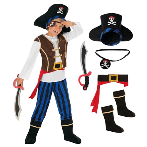 Morph Piratenkostüm für Kinder, Piraten Kostüm Kinder, Piratenkostüm Junge, Piratenkostüm Jungen, Pirat Kinderkostüm, Kostüm Pirat Kind - L von Morph