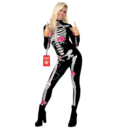 Halloween Kostüm Damen, Skelett Body Damen, Halloween Jumpsuit Damen, Halloween Bodysuit Damen, Halloween Kostüm Jumpsuit Damen, Jumpsuit Skelett Damen, Skelett Anzug Damen, Skelett Kostüm Damen XL von Morph