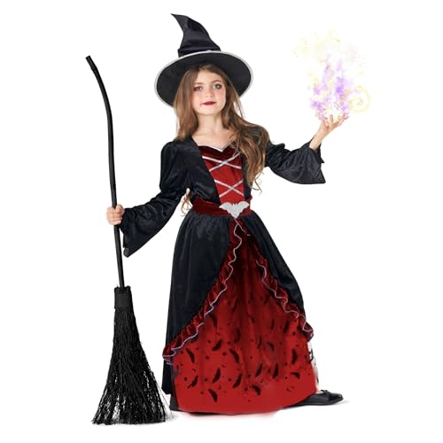 Morph Costumes Hexen Kostüm für Mädchen, Perfekt für Halloween, Kinder Hexe Verkleidung, Zauberhafte Details, 7-9 Jahre von Morph