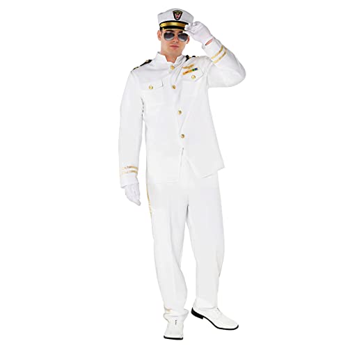 Morph Kapitänskostüm für Herren, Marine Pilot Weißes Uniform, Perfekt für Halloween und Bootsthema, XL von Morph