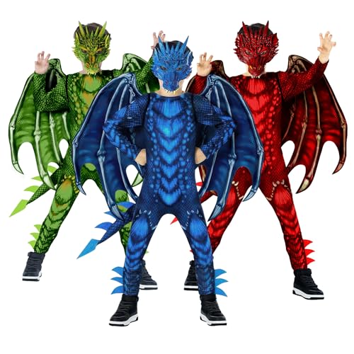 Morph Drachen Kostüm Kinder, Kostüm Drache Kinder, Drachenkostüm Jungen und Mädchen für Halloween, Karneval und Fasching, XL von Morph