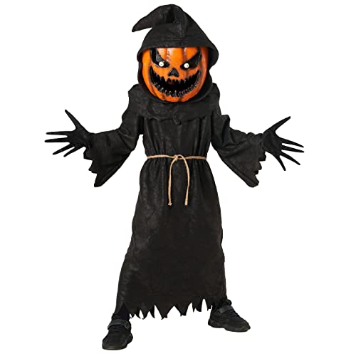 Morph Halloween Kostüm Kinder, Unheimlicher Kürbis Sensenmann Kostüm Kinder, Sensenmann Kinderkostüm, Kinder Sensenmann Kostüm, Kinderkostüm Sensenmann, Sensenmann Kostüm Jungen, Jungen Sensenmann XL von Morph