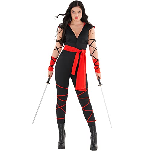 Morph Ninja Kostüm Damen, Faschingskostüme Damen Ninja, Halloween Kostüm Damen Ninja, Kostüm Ninja Damen, Kostüm Damen Ninja, Ninja Damen Kostüm, Ganzkörperanzug Ninja Kostüme L von Morph