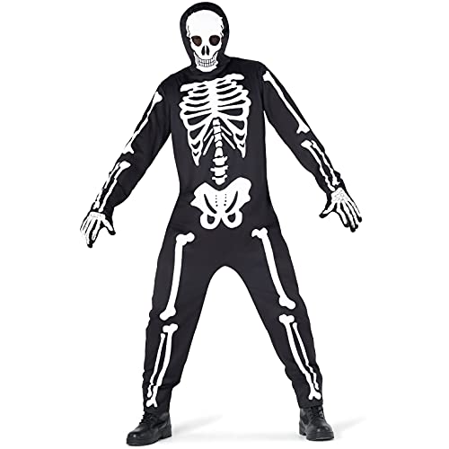 Morph Skelett Kostüm für Herren, Gruseliges Halloween Outfit, Perfekt für Fasching und Mottopartys, XL von Morph