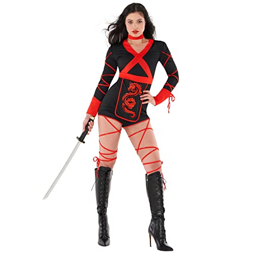 Morph Ninja Kostüm Damen, Faschingskostüme Damen Ninja, Halloween Kostüm Damen Ninja, Kostüm Ninja Damen, Kostüm Damen Ninja, Ninja Damen Kostüm, Ganzkörperanzug Ninja Kostüme L von Morph