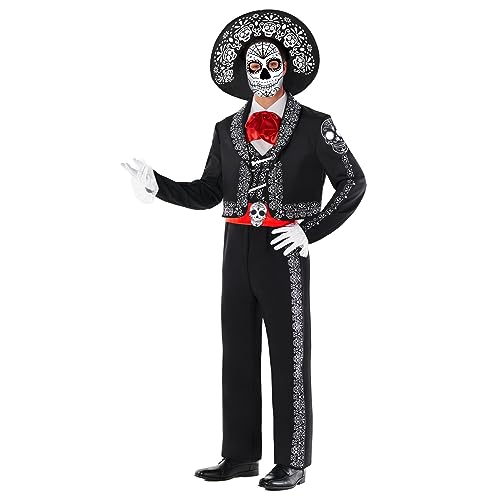 Morph Kostüm Senor Anzug für Herren, Tag der Toten, Perfekt für Halloween und Karneval, XL von Morph