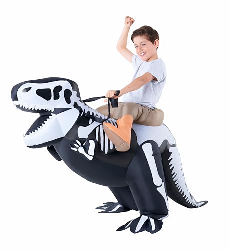 Morph Dino Kostüm Kinder Aufblasbar, Halloween Kostüm Skelett Kinder, Karneval, Fasching und Halloween - Einheitsgröße von Morph