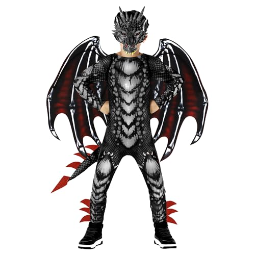 Morph Drachen Kostüm Kinder, Drachenkostüm Kinder für Jungen und Mädchen, Halloween Kostüm, Karneval und Fasching Verkleidung, L von Morph
