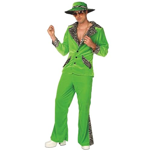 Morph Grünes Zuhälter Kostüm für Herren, Pimp Verkleidung Erwachsene, Junggesellenabschied, Karneval, Halloween, Party - L (107-112 cm Brustumfang) von Morph
