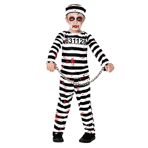 Morph Häftling Kostüm Kinder, Gefängnis Kostüm Kinder, Halloween Kostüm Gefangener, Kostüm Kinder Dieb, Kostüm Sträfling - Größe L von Morph
