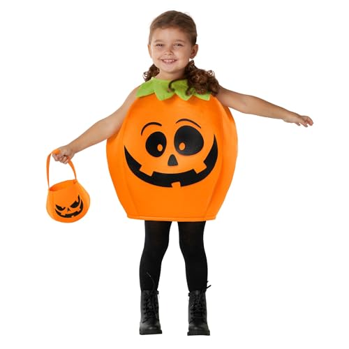 Morph Halloween Kürbis Kostüm Kinder, Halloween Kostüm Kürbis Baby, Halloween Kostüm Kürbis Kinder, Halloween Kostüm Kürbis Mädchen Jungen, Kürbiskostüm Kleinkind in 3 Größen erhältlich von Morph