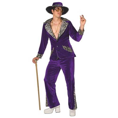 Morph Zeitreise Kostüm, Party Outfit Herren, Pimp Costume, Pimp Kostüm Herren, Zuhälter Kostüm Herren, Kostüm Zuhälter Herren - L von Morph