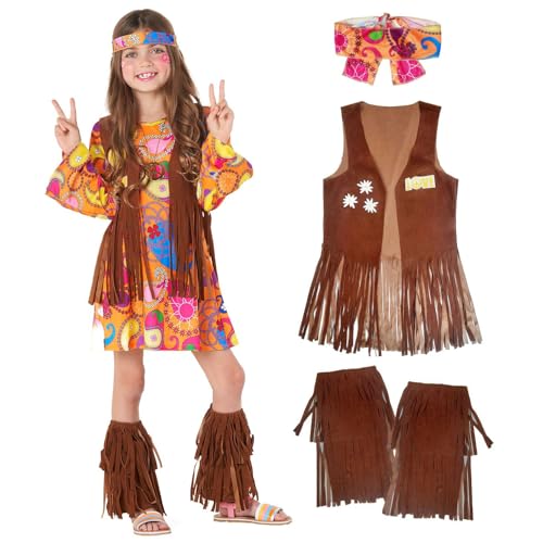 Morph Hippie Kostüm Mädchen, Hippie Kostüm Kinder Mädchen, Karneval Kostüm Hippie Kinder, Kinder Hippie Kostüm, Karneval Kostüm Mädchen, Kostüm Rockstar Mädchen, 70er Jahre Kostüm Kinder S von Morph