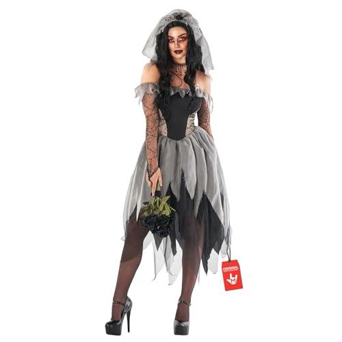 Morph Zombie Kostüm Damen, Halloween Kostüm Damen Zombie, Corpse Bride, Horror Braut, Brautkleid Halloween, Karneval und Mottopartys - XXXL von Morph