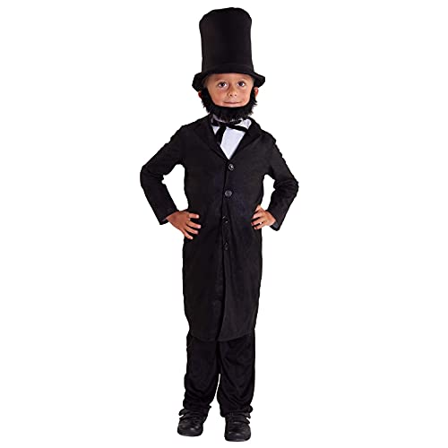 Morph Abraham Lincoln Kostüm Kinder, Abraham Lincoln Karneval Kostüm Kinder, Präsident Kostüm Kinder, Faschingskostüme Kinder - L von Morph