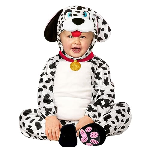 Morph Kostüm Dalmatiner Kinder Hundekostüm Kinder Dalmatiner Baby Kostüm Dalmatiner Anzug Faschingskostüm Hund Kinder Dalmatiner-Overall (6-12 Monate) von Morph