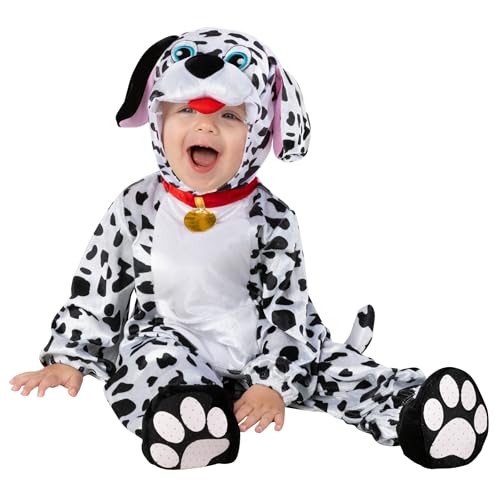 Morph Kostüm Dalmatiner Kinder Hundekostüm Kinder Dalmatiner Baby Kostüm Dalmatiner Anzug Faschingskostüm Hund Kinder Dalmatiner-Overall (6-12 Monate) von Morph