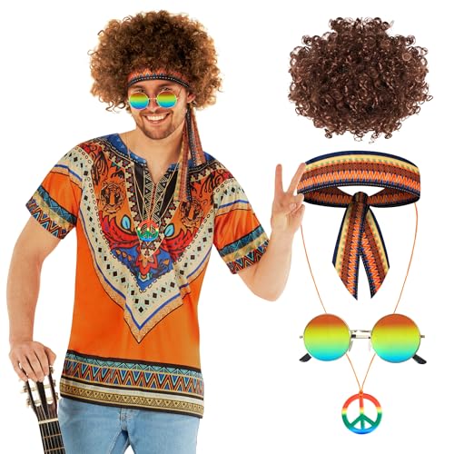 Morph Kostüm Herren 70er Jahre, Schlagermove Outfit, Retro Party Oberteil, Perfekt für Karneval und Events, XXL Morph Kostüm Herren 70er Jahre, Schlagermove Outfit, Retro Party Oberteil, Perfekt für Karneval und Events, XXL von Morph
