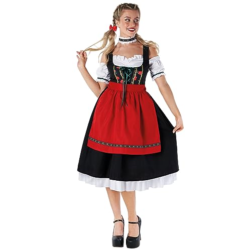 Morph Oktoberfest Kostüm Damen, Bayerisches Dirndl mit Schürze, Perfekt für Oktoberfest und Kostümparty, L von Morph