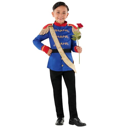 Morph Prinz Kostüm Kinder Jungen, Prinz Kostüm Junge, Krone Prinz, Märchenprinz Kostüm Kinder, Royal Guard Kostüm - M von Morph