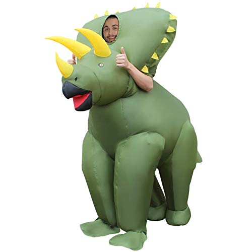 Morph MCGITR Aufblasbares Kostüm, Unisex, Triceratops Dinosaurier Erwachsene, Einheitsgröße von Morph