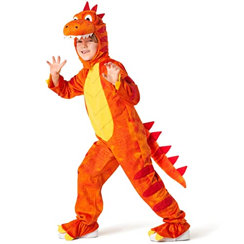 Morph Kostüm Dinosaurier Kinder T-Rex, Halloween-Kostüm für Kinder, Karneval, Orange, Größe XS von Morph