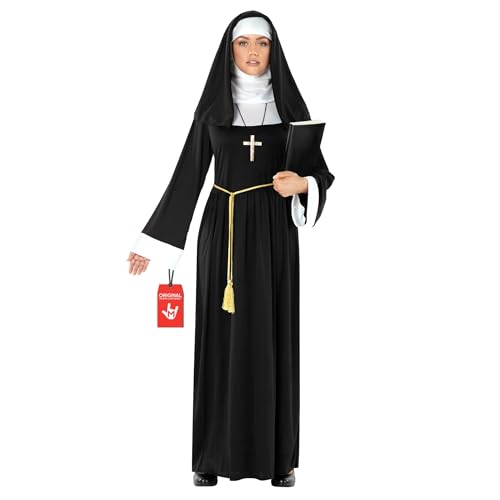 Morph Nonnenkostüm für Damen, Nonnen-Outfit mit Haube, Perfekt für Halloween und Karneval, XXL Morph Nonnenkostüm für Damen, Nonnen-Outfit mit Haube, Perfekt für Halloween und Karneval, XXL von Morph