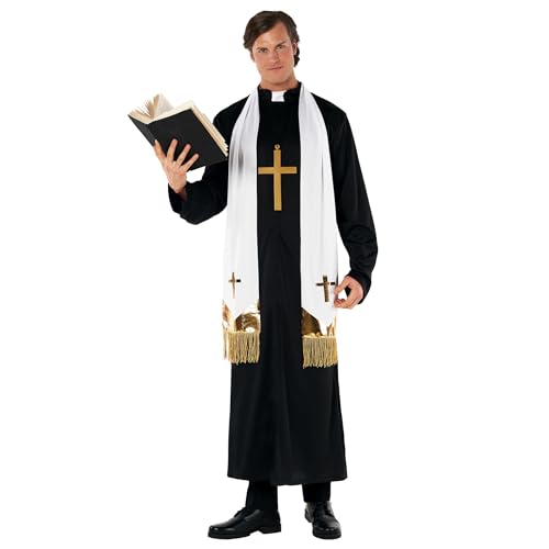 Morph Priesterkostüm für Herren, Vikar Outfit für Halloween, Geistliche Verkleidung, Religiöses Kostüm, XL Morph Priesterkostüm für Herren, Vikar Outfit für Halloween, Geistliche Verkleidung, Religiöses Kostüm, XL von Morph