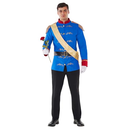 Morph Prinz Kostüm für Herren, Märchenprinz, Perfekt für Karneval und Fasching, Prinzenkostüm Männer, L von Morph