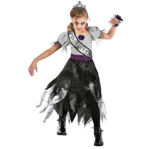 Morph Prom Queen Halloween, Horror Braut Kostüm Kinder, Zombie Braut Kostüm Mädchen, Zombie Prom Queen, Halloween Kostüm Prom Queen - Größe L von Morph