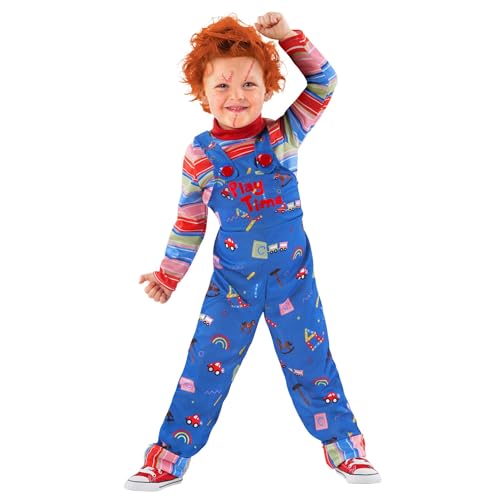 Morph Puppen Kostüm Halloween Kinder, Kinder Latzhose Blau, Halloween Kostüm Puppe, Latzhose Kinder Blau in drei Größen erhältlich S von Morph