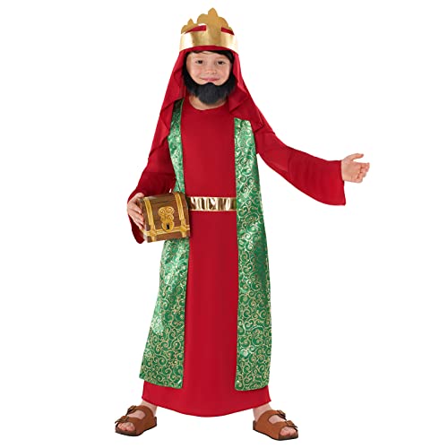 Morph Rot Kostüm Heilige Drei Könige für Kinder, Perfekt für Sternsinger und Krippenspiel, Festliche Verkleidung, 4-6 Jahre von Morph