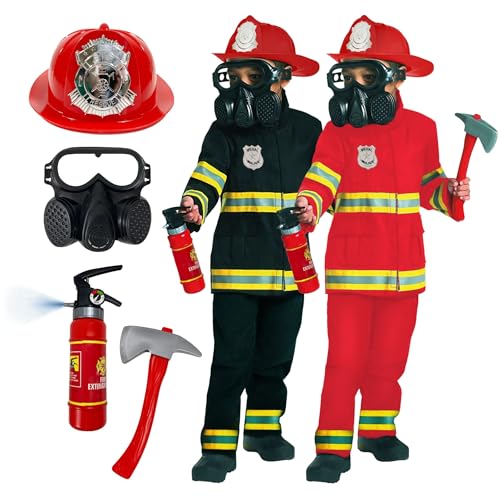 Morph Rotes Feuerwehr Kostüm für Kinder, Feuerwehrmann Uniform Jungen Mädchen, Faschingskostüm - S von Morph